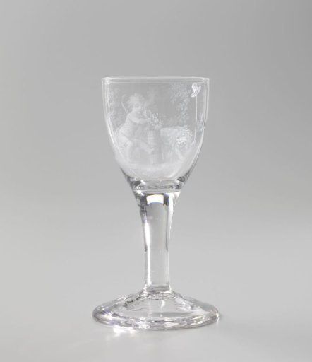 Chalice glass with a representation possibly relating to the prosperity brought by the alliance with the French Republic in 1795