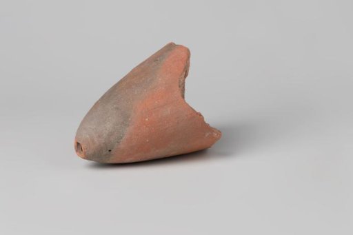 Conical shard of red earthenware, unglazed