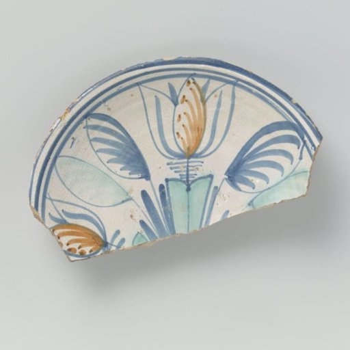 Fragment of a dish painted with tulips