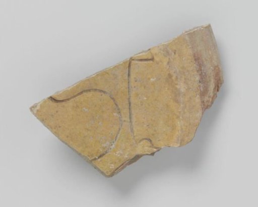 Sherd of Red Clay with White Slip Layer in Lead Glaze