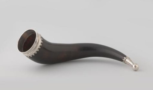 Drinking Horn with Silver Mounting