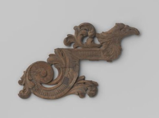 Carved oak with ornaments and bird's head