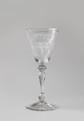 Chalice glass with the coat of arms of the city of Rotterdam