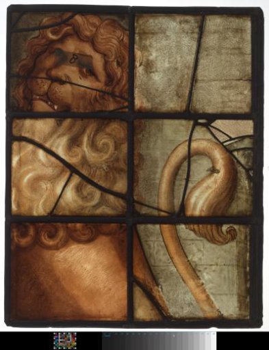 Window with the coat of arms of Alkmaar and inscription "Alkmaria Victrix 1573"