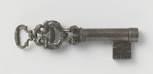 Key with hinged handle
