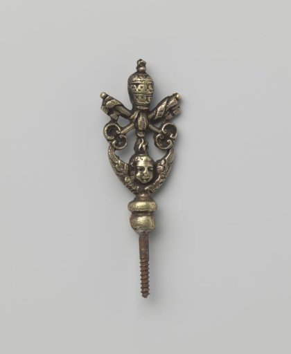 Handle of silvered copper