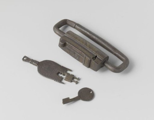Padlock with sliding and turning key