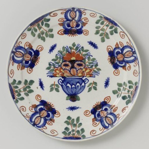 Plaque with flower basket