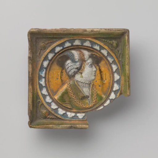 Stove tile with a medallion portrait