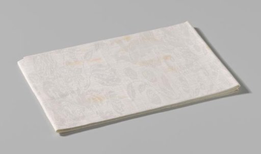 Linen damask napkin with putti and flowers