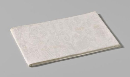 Linen damask napkin with putti and flowers