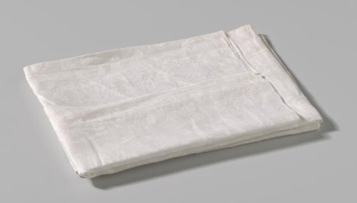 Linen damask napkin with putti and flowers