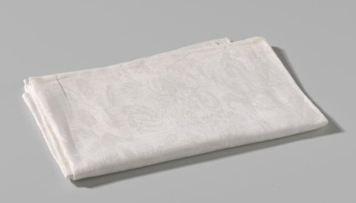 Linen damask napkin with putti and flowers