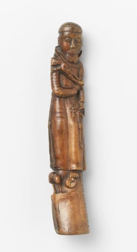 Knife Hilt with a Monk (St Dominic?)