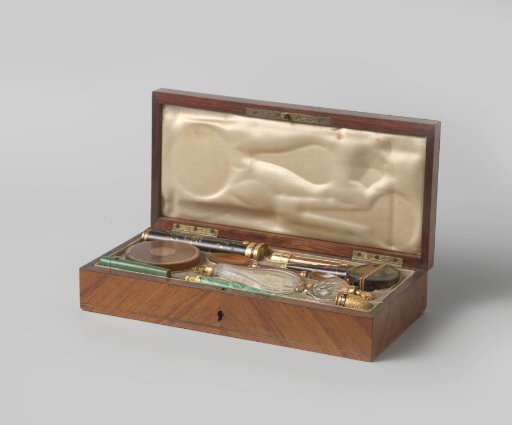 Travel kit in a rosewood box