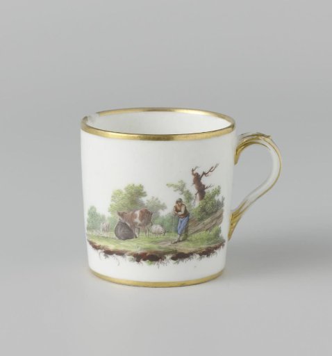 Lid, Painted with a Landscape with Cattle