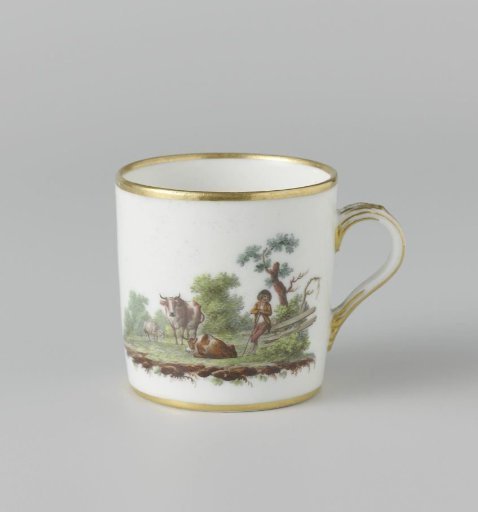 Lid, Painted with a Landscape with Cattle