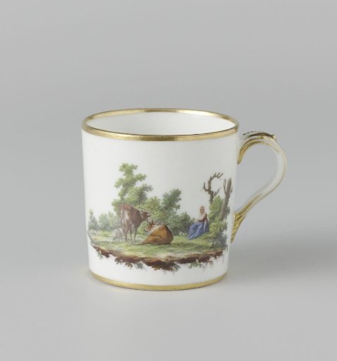 Lid, Painted with a Landscape with Cattle