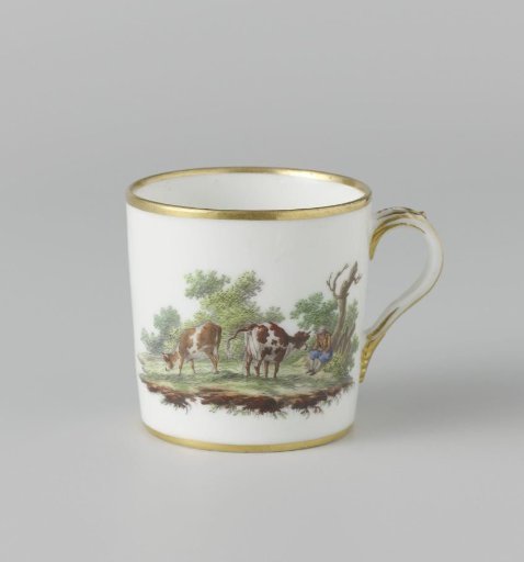 Lid, Painted with a Landscape with Cattle