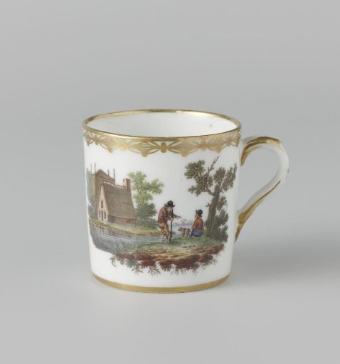 Cup, Painted with a Landscape with Cattle and Houses