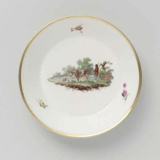 Plate, Painted with a Landscape with Cattle