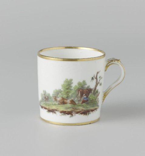 Cup, Painted with a Landscape with Cattle