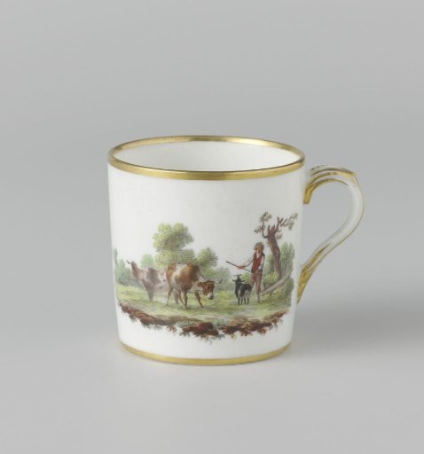 Lid painted with a landscape with cattle