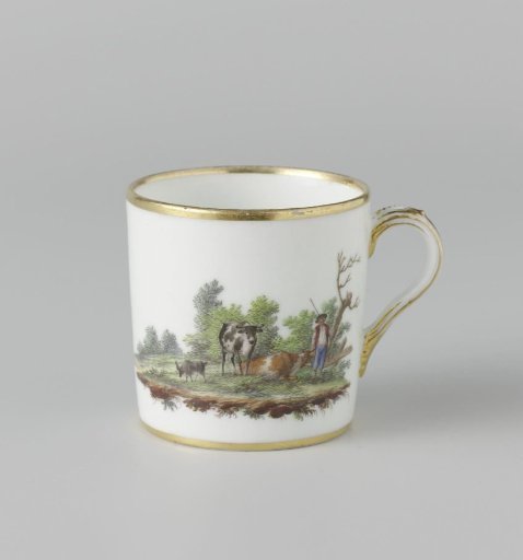 Lid painted with a landscape with cattle
