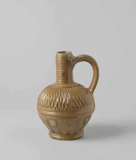 Jug with chip carving and ribbed neck