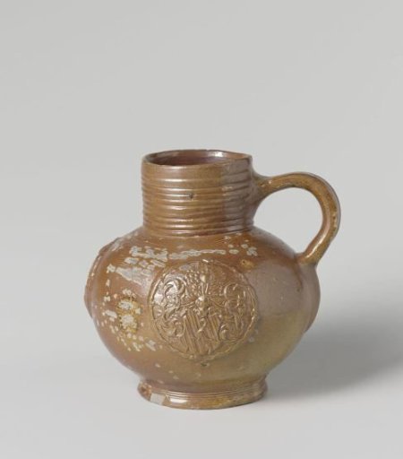 Jug with Fortitudo and a coat of arms