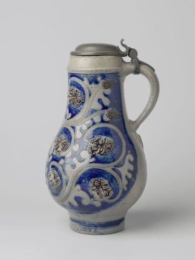 Jug with a stylized flowering plant