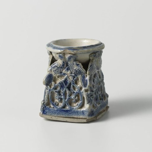Salt cellar with bird decoration