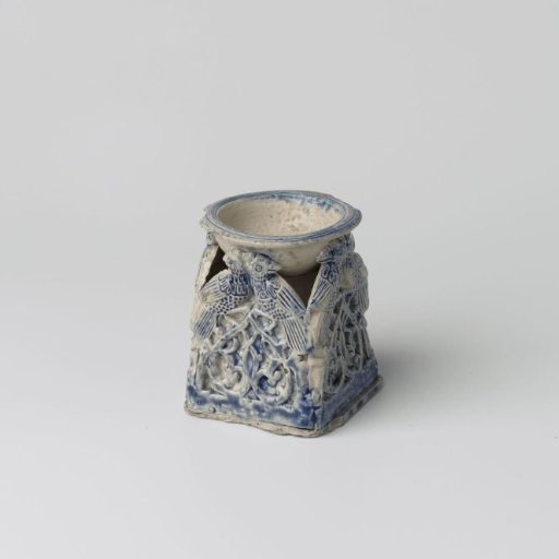 Salt cellar with birds and scrolls