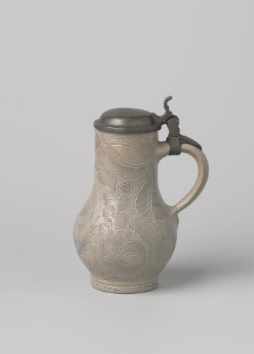 Jug with a roundel among flowering plants