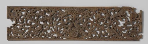 Frieze of Oak Wood with Openwork Symmetrical Acanthus Scrolls