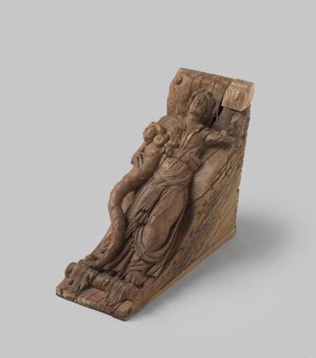 Cartouche with a Woman in Draped Garment and a Cornucopia in Relief