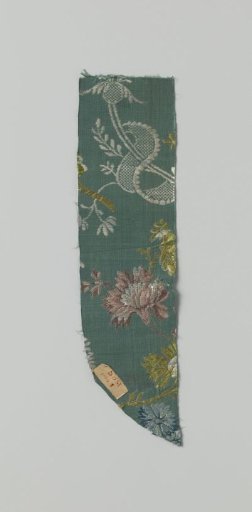 Fragment of multicoloured brocaded silk