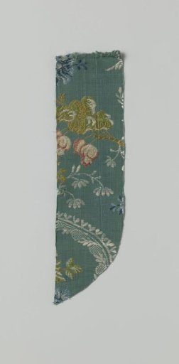 Fragment of multicolored brocaded silk