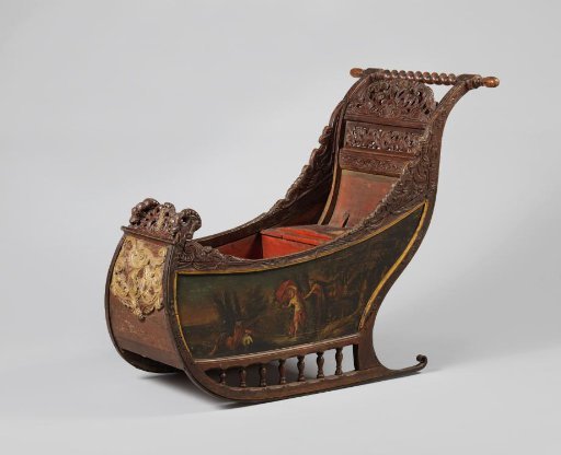 Sled from Hindelopen with painting and carving