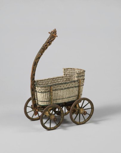 Polychromed children's toy wagon with harness