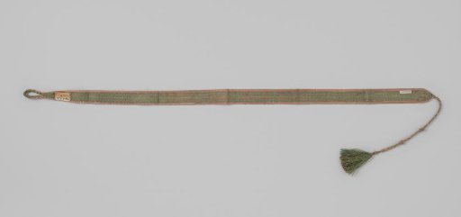 Garter or cingulum, green with gold embroidery; with the text SARA MARIA HATTEVIER JERUSALEM