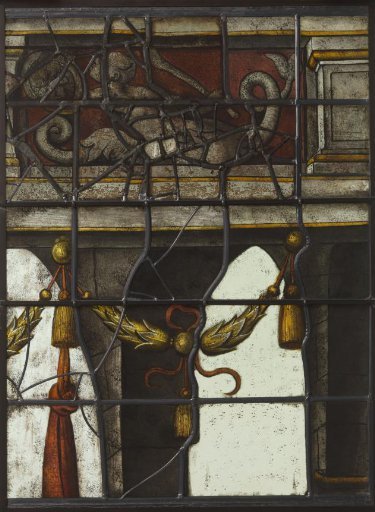 Twelfth panel of the window with Prince Maurice in a praying posture