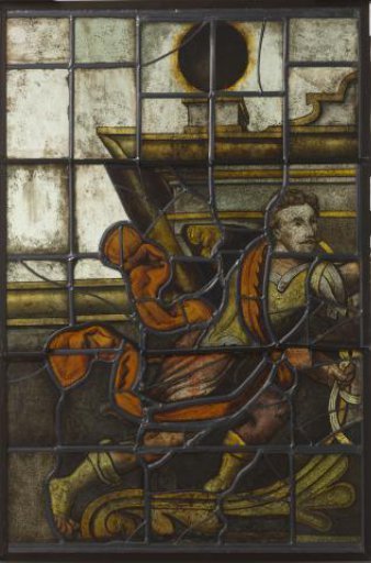 Thirteenth panel of the window with Prince Maurice in a praying posture