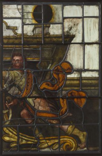 Fifteenth panel of the window with Prince Maurice in a praying posture