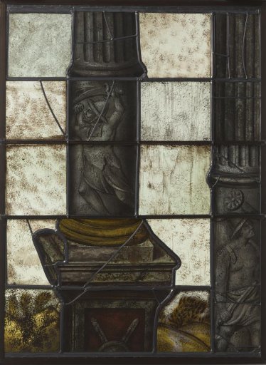 Sixth panel of the window with Prince Maurice in a praying posture