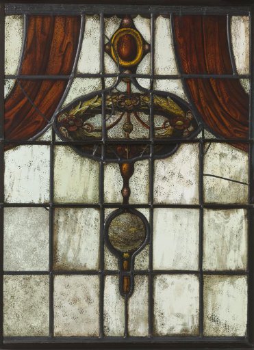 Eighth panel of the window with Prince Maurice in a praying posture