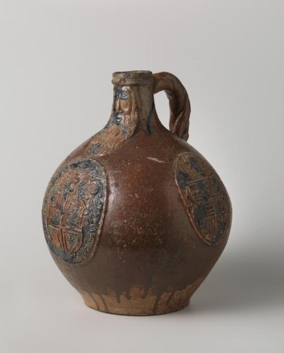 Jug (Bartmann jug) with coats of arms