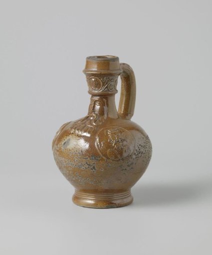 Jug 'Bartmann jug' with satyrs, portrait and flower sprays