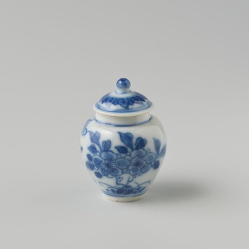 Miniature covered jar with flower sprays