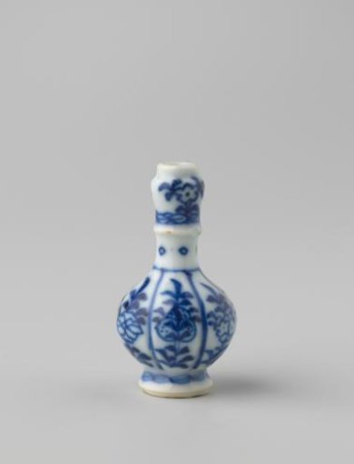 Miniature bottle vase with flower sprays in panels